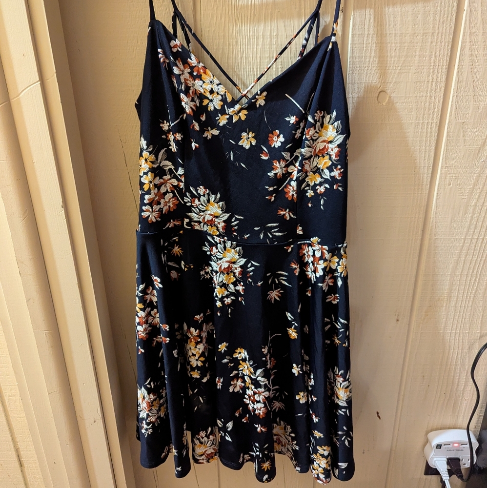 Floral Navy Dress - Large